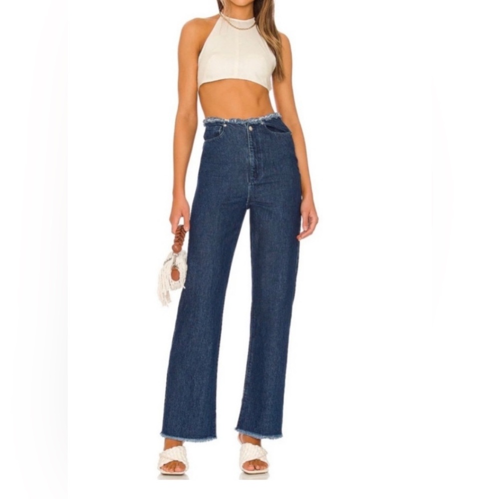 WeWoreWhat Blue Flare Wide Leg Jeans